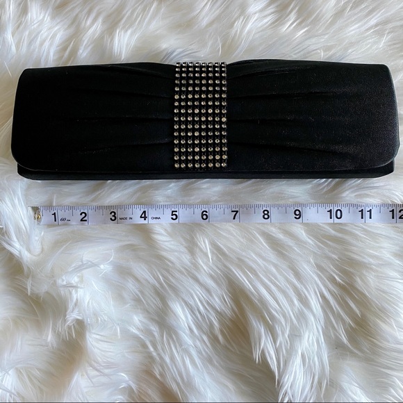 Like New! Black Satin Evening Clutch Bag, EUC! - Picture 6 of 8